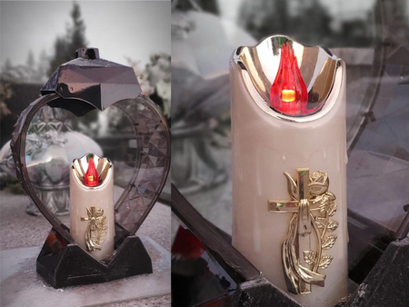 Świeca LED z krzyżem 1/23/SLC red 6szt 15cm
