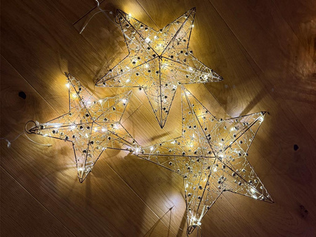 Gwiazda led 146989 duży złoty 30x30x8cm