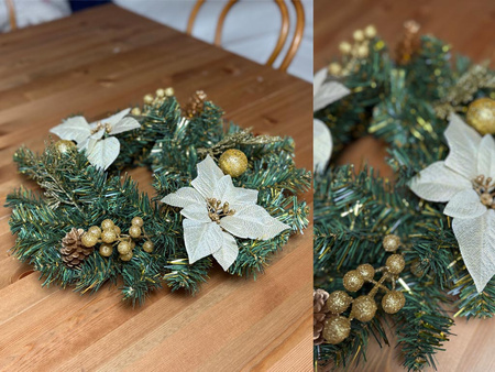 Wianek świąteczny 27368 G.BETLEJEMSKA złoty 40cm