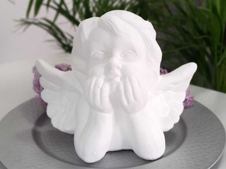 Figurka ANIOŁ CY16B181 biały myślący 18cm