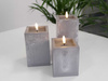 Świeca LED beton kwadrat 42/23/NWH szary 15x8cm
