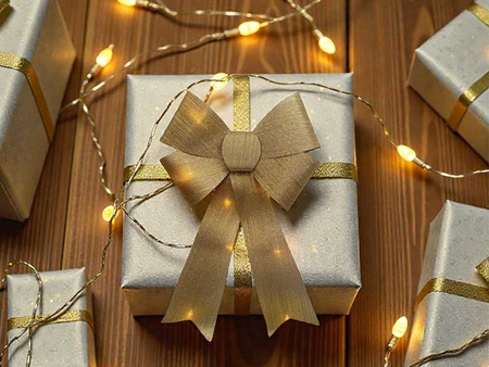 Kokarda LED 27354 złoty 43x30cm