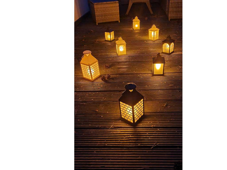 Latarnia plastikowa LED HY-0062 czarny 28x11,5cm