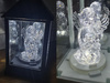 Latarnia plastikowa LED aniołek biały 23 cm