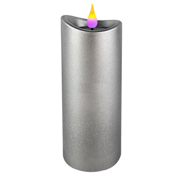 Świeca LED różowy płomień 1/24/WAX srebrny 12x5cm