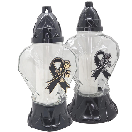 Znicz K-9570 SERCE wstęga z różą mix (5szt)