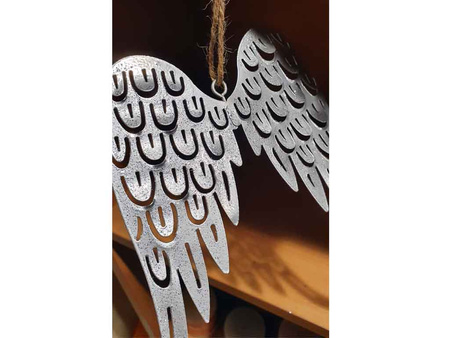 Zawieszka SKRZYDŁA TS419 metal srebrny 14cm