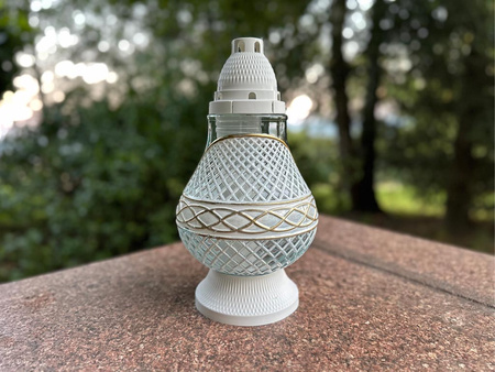 Znicz K-7705 LAMPION biały/złoty (6szt)
