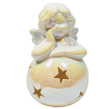 Figurka led YS15955-1 ANIOŁ na kuli 13,5cm