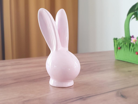 Figurka KRÓLIK C139951 uszy ceramika różowy 17,5cm