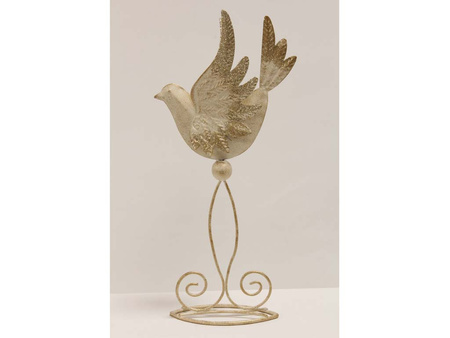 Figurka ptaszek złoty na podstawce 25cm 110402