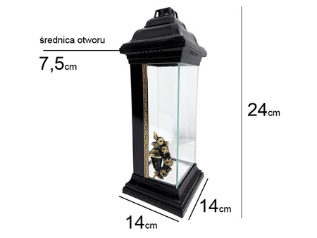 Znicz BN K-6098 LATARNIA kaplicz czarny pas (8szt)