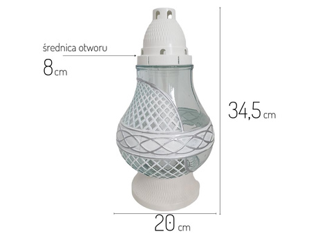 Znicz K-7699 LAMPION biały/srebrny (6szt)
