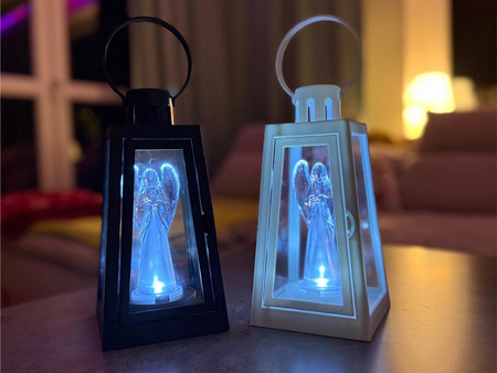 Latarnia plastikowa LED 16/22/LGS ANG czarny 20cm