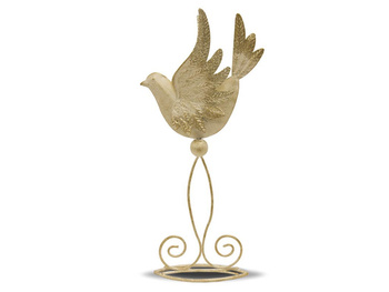 Figurka ptaszek złoty na podstawce 25cm 110402