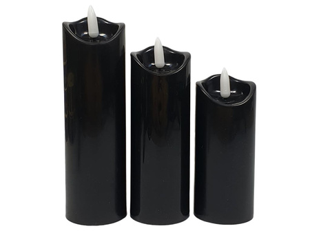 Świeca LED płomień wąska czarny 15/5cm 2/20/WAX