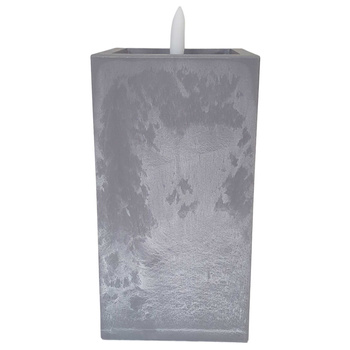 Świeca LED beton kwadrat 42/23/NWH szary 15x8cm
