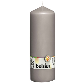 Świeca pieńkowa 200/68 Bolsius ciepły szary