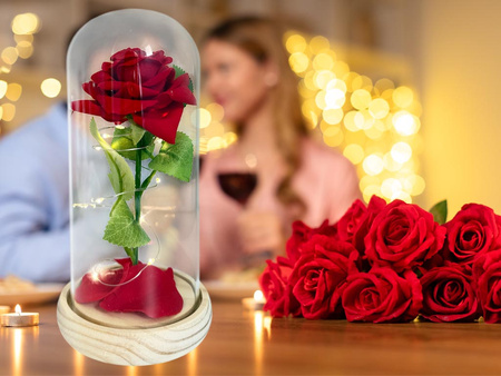 Wieczna RÓŻA led 26700 pojedyncza czerwony 21,5cm
