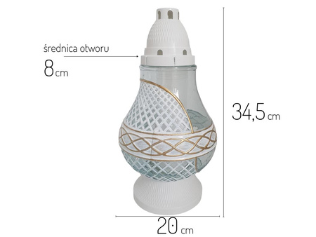 Znicz K-7705 LAMPION biały/złoty (6szt)