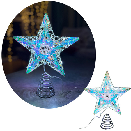 Topper świąteczny LED 27402 GWIAZDA zimny b. 25cm