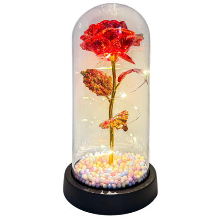 Wieczna RÓŻA led 26701 pojed.kulki czerwony 21,5cm