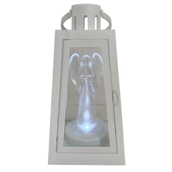 Latarnia plastikowa LED 16/22/LGS ANG biały 20cm