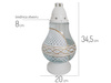 Znicz K-7705 LAMPION biały/złoty (6szt)
