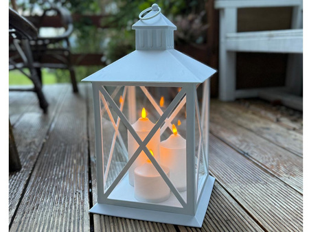 Latarnia plastikowa LED 27168 ŚWIECA biały 40cm