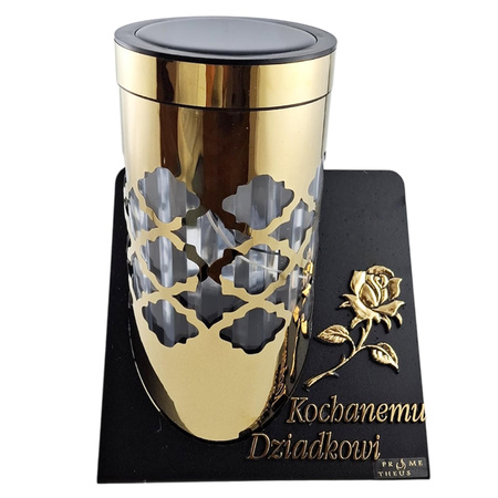Znicz SOLAR metalowy K-7767 złoty DZIADKOWI (4szt)