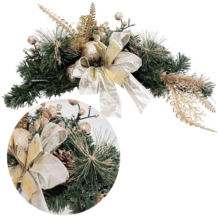 Stroik świąteczny 27392 KOKARDY złoty 45cm