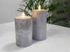 Świeca LED beton owal 43/23/NWH szary 10x7,5cm