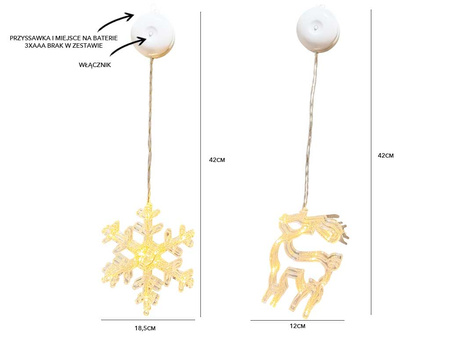 Ozdoba świąteczna LED 27405 2szt 42cm