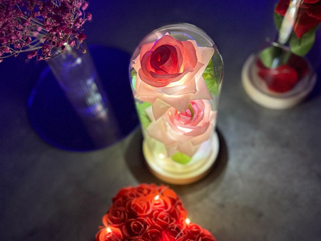 Wieczna RÓŻA led 26703 potrójna biały 21,5cm