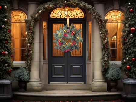 Wianek świąteczny LED 27370 OWOCE 50cm