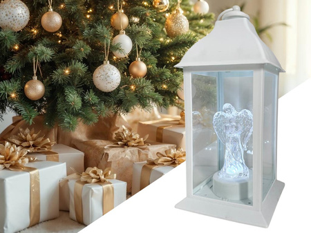 Latarnia plastikowa LED 26566 ANIOŁ biały 31cm