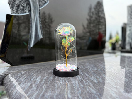 Wieczna RÓŻA led 26702 pojed.kulki różowy 21,5cm