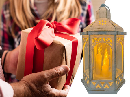 Latarnia plastikowa LED 26567 ŚWIECZKI biały 31cm