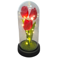 Wieczny TULIPAN 27610 LED potrójny czerwony 19cm