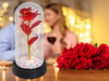 Wieczna RÓŻA led 26701 pojed.kulki czerwony 21,5cm