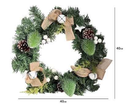 Wianek świąteczny 27372 ZIELONY 40cm
