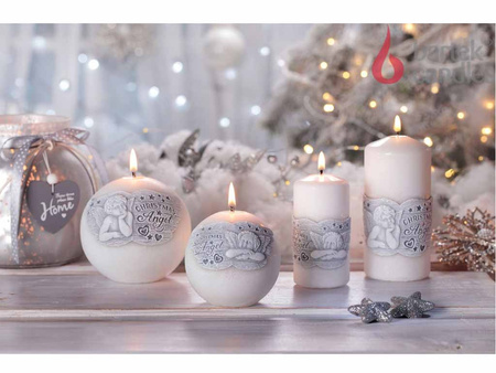 Świeca kula CHRISTMAS ANGEL NEW 100 biały Bartek 