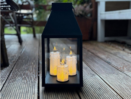 Latarnia plastikowa LED 27166 AKRYL czarny 35cm