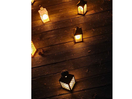 Latarnia plastikowa LED HY-0043 czarny 21x10,5cm