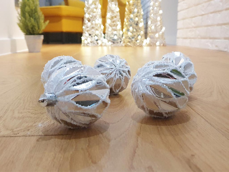 Zawieszka BOMBKA SY272 srebrny 6szt 6cm