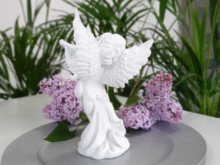 Figurka ANIOŁ AT98-12B3564B biały z harfą mix 23cm