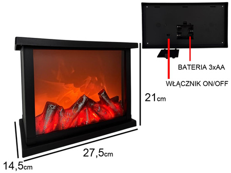 Kominek LED 26570 21x27,5x14,5cm