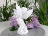 Figurka ANIOŁ AT98-12B3564B biały z harfą mix 23cm