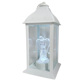 Latarnia plastikowa LED 26566 ANIOŁ biały 31cm