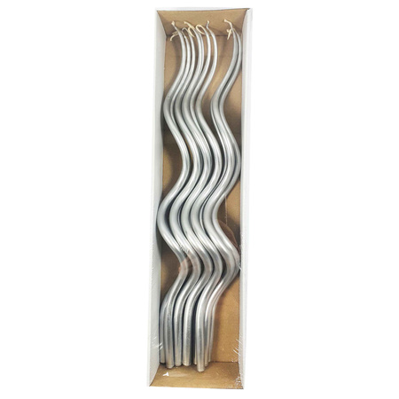 Świeca serpentyna m. srebrny 216 41cm 10szt